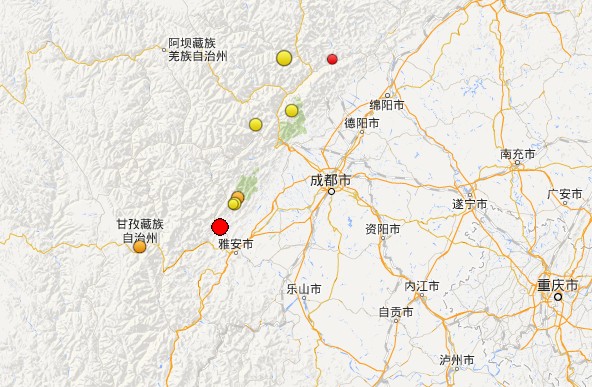 四川省雅安市天全县、宝兴县交界3.1级地震