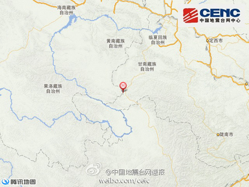 甘肃甘南州碌曲县发生4.3级地震 震源深度7千