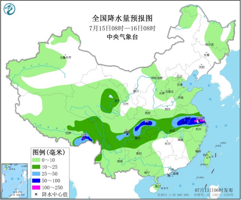 西南地域东部江汉江淮等地有强降雨华北地域多阵雨或雷阵雨