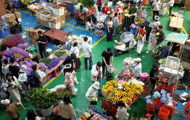 昆明斗南花市端午假期人气旺