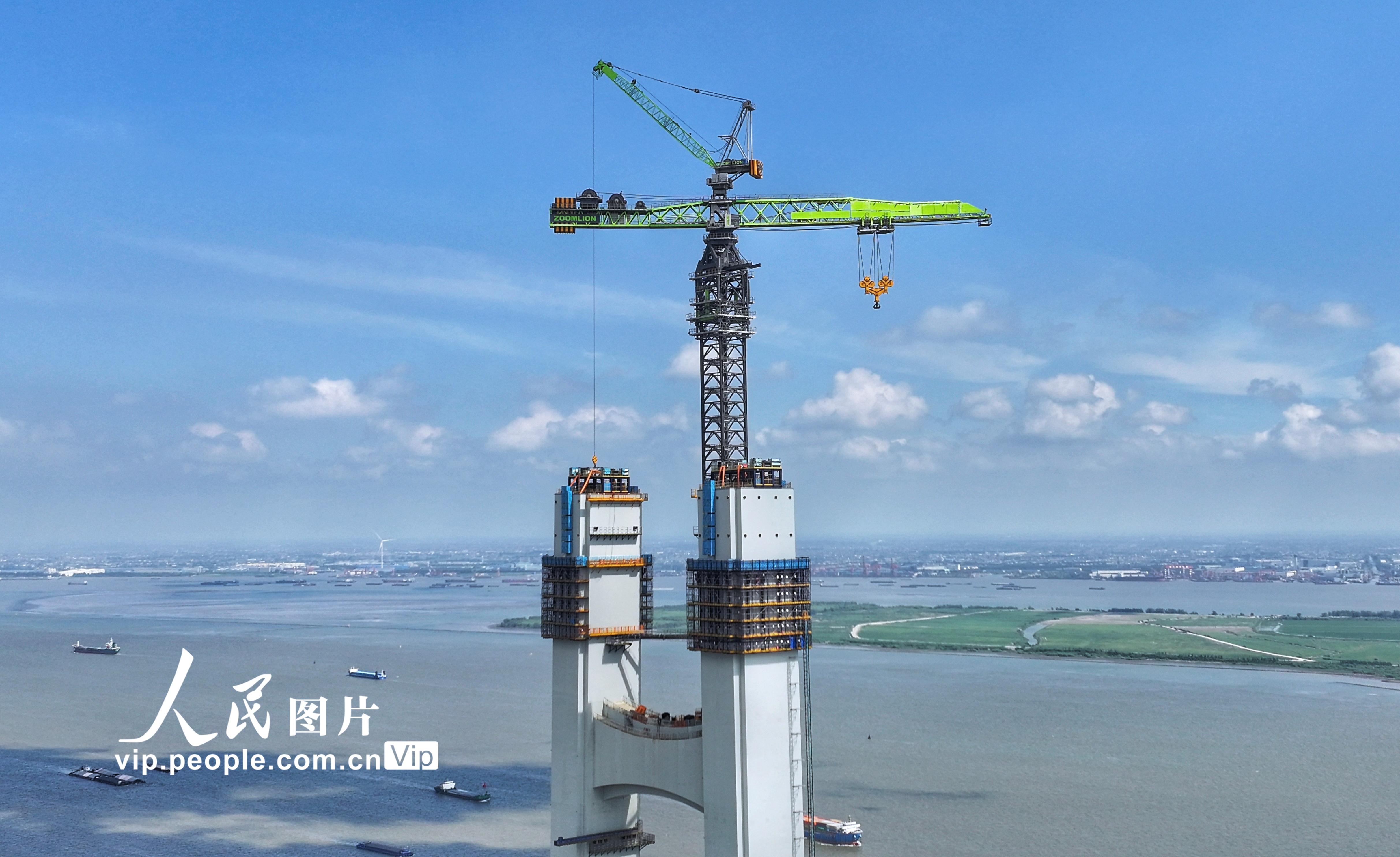 江苏张家港：张靖皋长江大桥建设正酣【3】