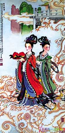 蔡云画作《麻姑献寿》(局部).