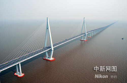 组图:杭州湾跨海大桥航拍美景