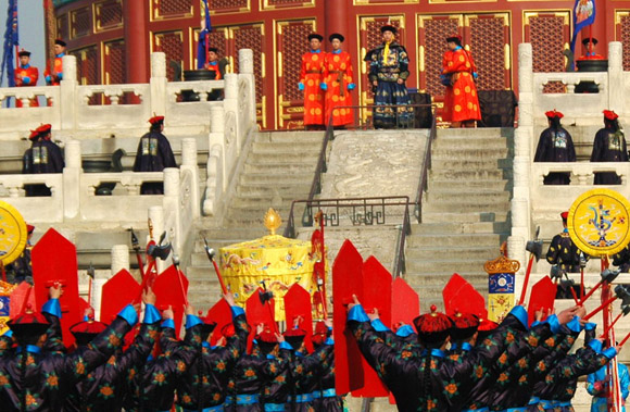 己丑牛年大阵势 北京天坛祭天表演吸引万名游客 (3)