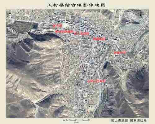组图:青海省及玉树县结古镇卫星影像地图