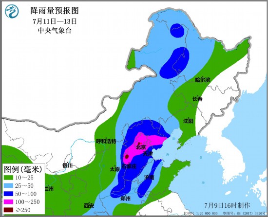 京津冀部门地域将有年夜暴雨北京迎进汛最强降雨！