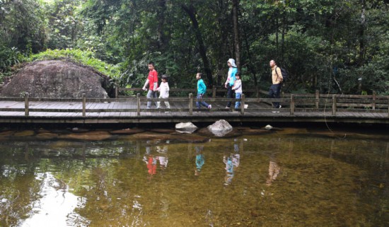   2022年5月3日，旅客在海南热带雨林国度公园五指山片区游览。新华社记者 杨冠宇摄